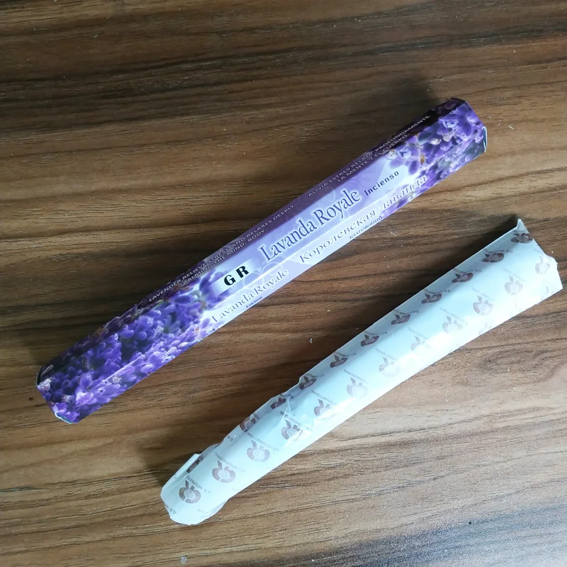 Royal Lavender 1box Одна маленькая коробка индийский белый шалфей аромапалочки санддерево ручной работы палочки Индия натуральные эфирные масла храма благовония тибетский - Аромат: Royal Lavender 1box
