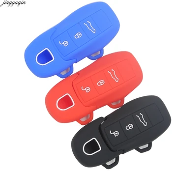 

jingyuqin 10pcs/lot New Silicone Car key Case FOB Remote Key Case Key Cover Key Shell Replace fit Porsche Cayenne Panamera