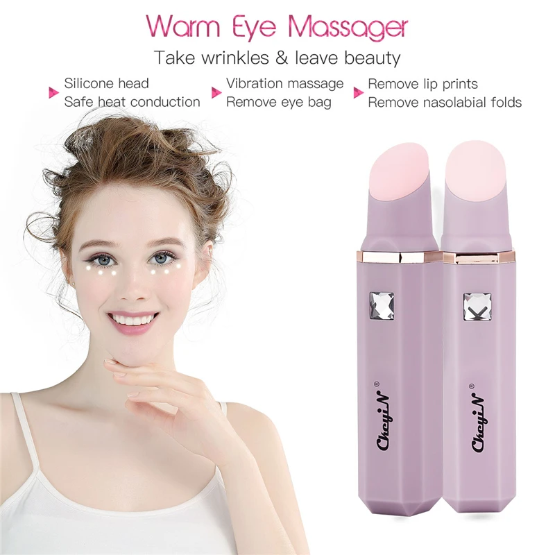 Электрический массажер для глаз, Теплая температура, против морщин, для удаления глаз, темный круг, вибрация, 3 режима, для подтяжки кожи, инструменты для ухода за глазами