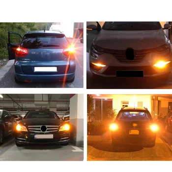 

1pcs Car Turn Signal Light 12V 24V 18W Amber Front Rear No Error Led Bulb Blinker 144 Lamp BAU15S 7507 PY21W 5009