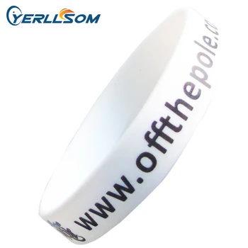 

100pcs/lot High Quality Customized printed 1/2inches silicoone wristbands with printed message for events S20052903