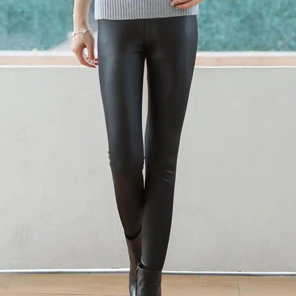 high waisted faux leather skinny jeans