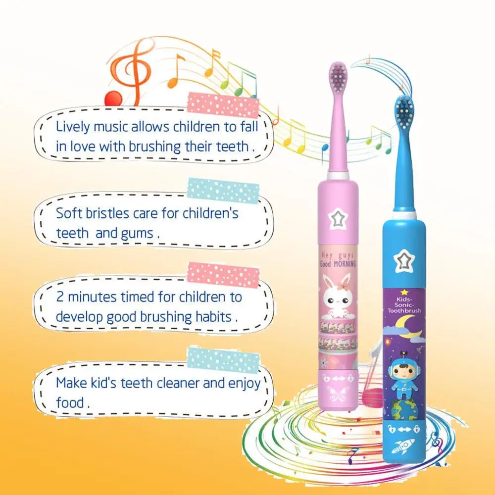 Electric Toothbrush for Children Dental Cleaning Brush Kids Ultrasonic USB Rechargeable Child Cartoon Pattern Waterproof Travel Electric Toothbrush for Children Dental Cleaning Brush Kids Ultrasonic USB Rechargeable Child Cartoon Pattern Waterproof Travel