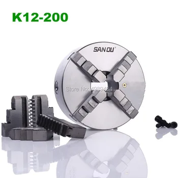 

SAN OU CNC 4 Jaw Lathe Chuck Self-Centering 8" K12-200 K12 200 Hardened Steel for CNC Rotary Axis Drilling Milling Machine