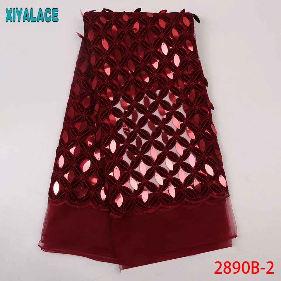 Newest Velvet Sequins Lace Fabric 2019 Nigerian Tulle Net Mesh Sequence Dress for Women KS2890B-2 | Аксессуары для одежды