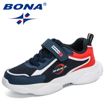 

BONA 2020 New Designers Trendy Sneakers Sport Shoes Child Leisure Trainers Casual Breathable Running Shoes Children Walking Shoe