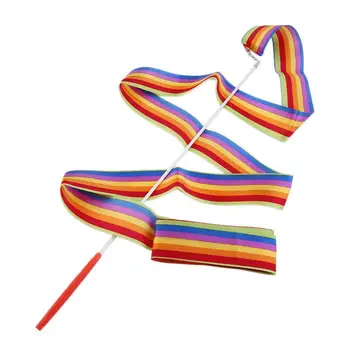 

4M Universal Dance Ribbon Rhythmic Gymnastic Streamer Twirling Rod Stick ZC