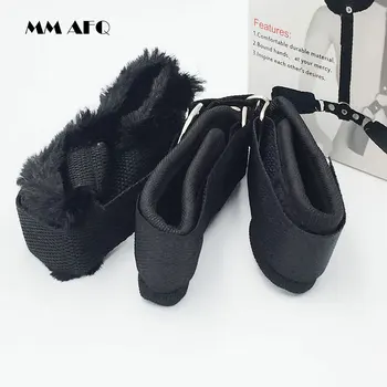 Plush anti-back Handcuff Adult SM Slave Games Neck Collar Fetish BDSM Bondage Women Erotic Wrist Strap Restraint Adult Sex Toys 5