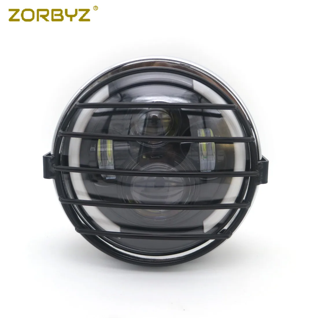 ZORBYZ светодиодный передний светодиодный Янтарный/белый Ангел глаз головная лампа с грилем боковая крышка крепления маска для Honda Suzuki Kawasaki на заказ