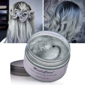 

HailiCare Hair Wax Color Temporary Hair Dye Pomade Instant Silver Grey Hair Dye Color Natural Matte Hairstyle Cream for Party