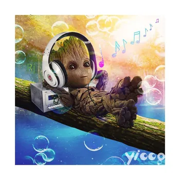 

5D DIY diamond Painting full Round drill embroidery Cartoon groot Diamond Mosaic Cross Stitch Home Decor Gift