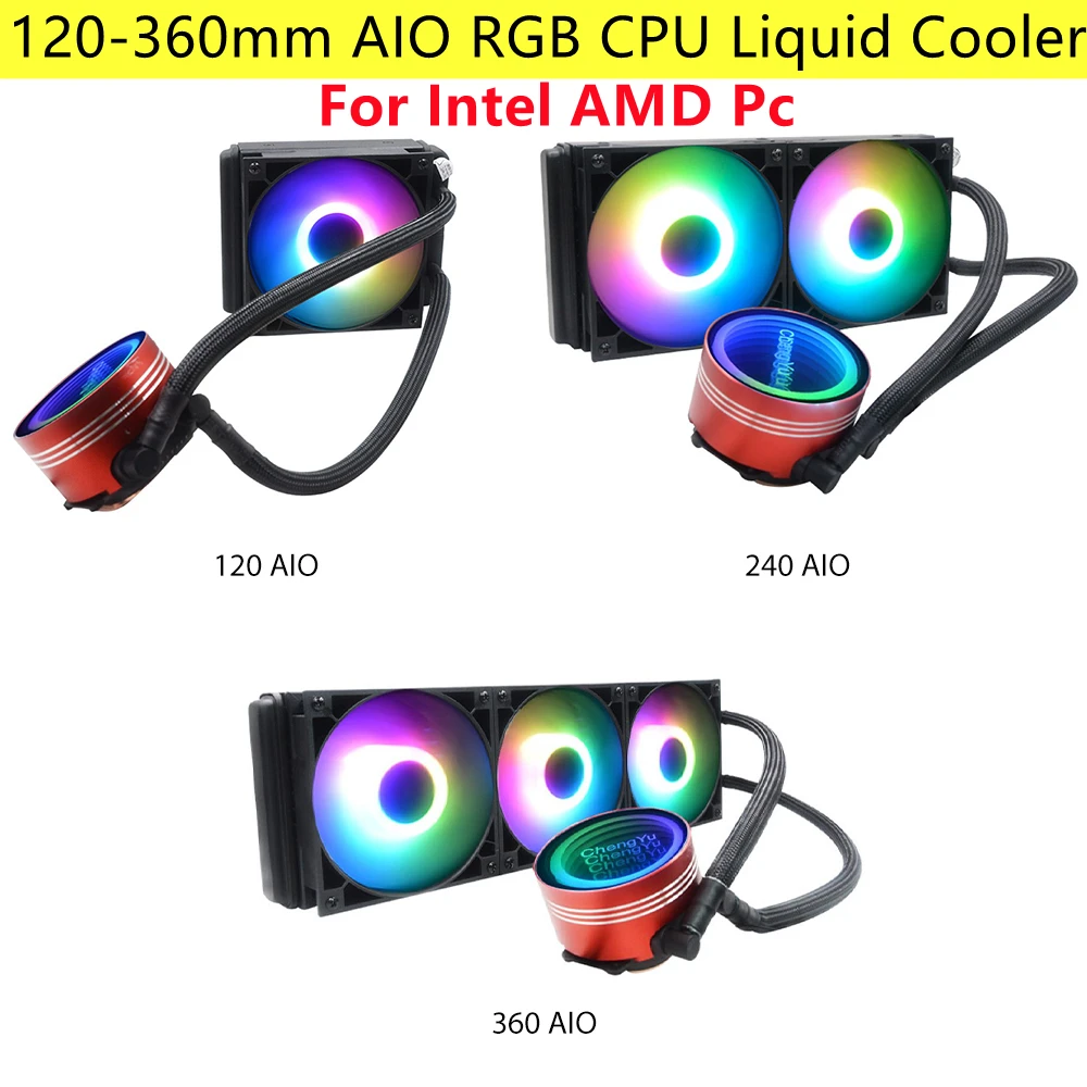 Абсолютно Новый 120-360 мм AIO RGB ЦП жидкий кулер 4-контактная Бесшумная система