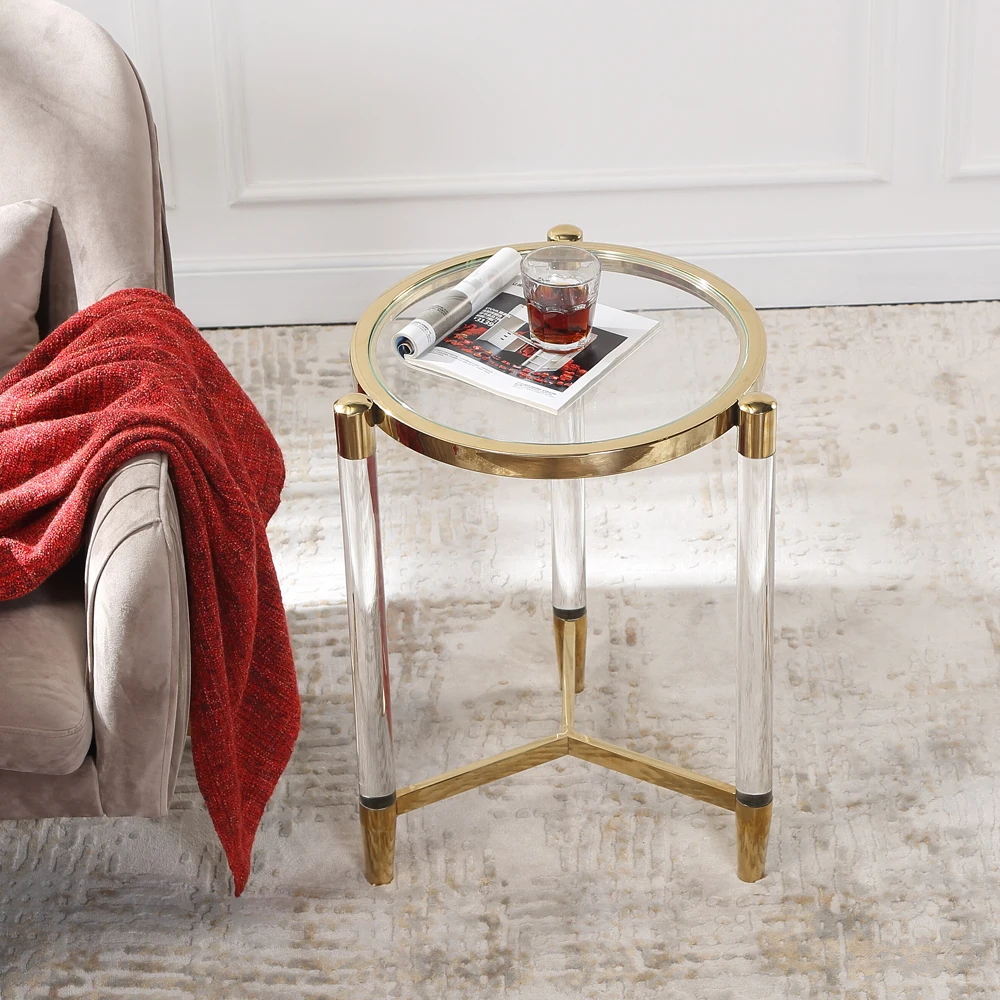 Sol гостиная прикроватный столик роскошный стиль прикроватный столик журнальный столик домашний декор мебель pellucid боковой диван стол круглый