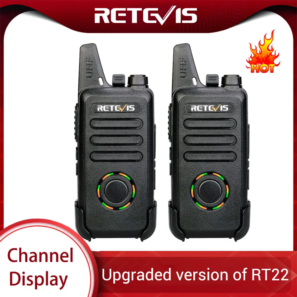 2pcs RETEVIS RT22S Handsfree Walkie Talkie RT22 Upgrade VOX Hidden Display Two Way Radio Two way 1