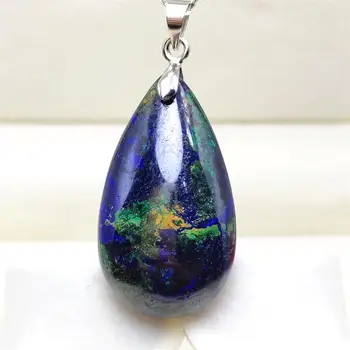 

33x19x10mm Natural Azurite Malachite Lapis Lazuli Pendant Green Blue Strong Powerful Energy Women Men Water Drop Jewelry AAAAA