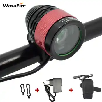 

WasaFire Zoomable XM-L T6 LED Bicycle Light 1800lm Bike Front Light Cycling Headlamp with 8.4V 18650 Rechargeable Battery pack