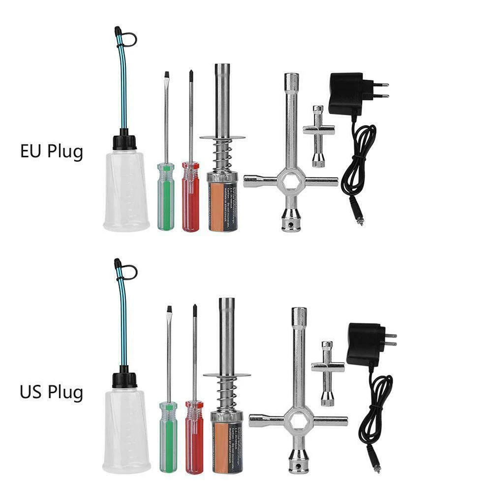 Nitro Gas Starter Kit Glow Plug Accenditore Strumento 80142 Per Rc Model Car Hsp Adattatore Ue/Usa Kit Di Ricambi Caricabatterie Da Parete Bombola Di 