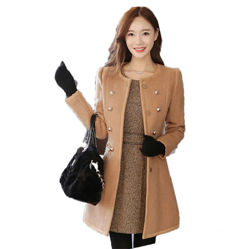 Модное шерстяное пальто для женщин, белый, черный, плюс размер, верхняя одежда, куртка 19, зимняя, новая, Корейская, плюс толстая, с отворотом, модная, тонкая, Смешанная куртка, JD708