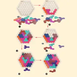Забавные детские деревянные пазлы, красочные шестигранные геометрические Детские Логические настольные игры, игрушки X5XE