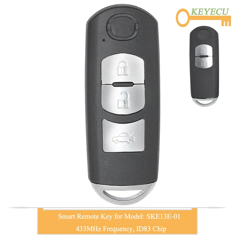 Смарт-ключ KEYECU для автомобиля с дистанционным управлением Mazda 2 3 6 CX-3 2012 + Fob 2/