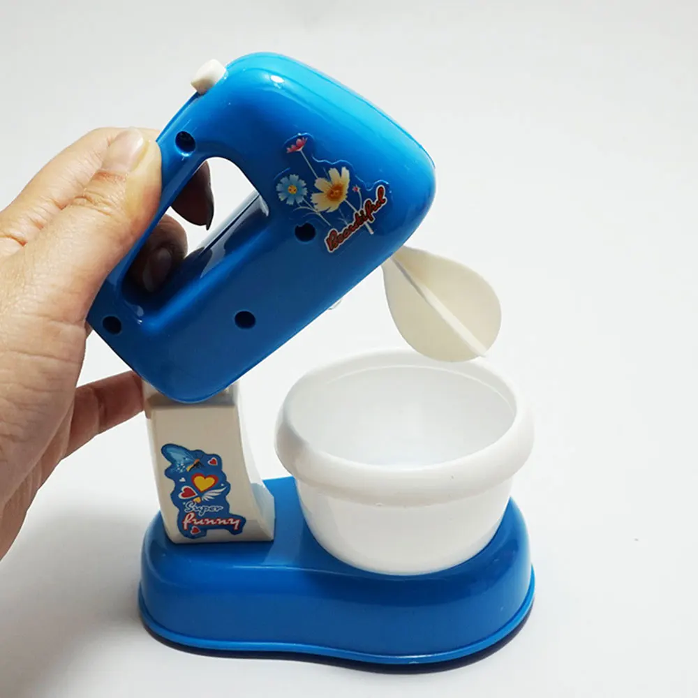 Kitchen Toy Mixer Play House Beautiful Practical Plastic Blue Rotate Food Processor Gift Blender