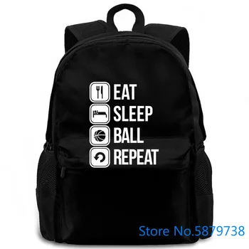 

Eat Sleep Basketballer Repeat Simple Style New Pure Hip Hop Mens women men backpack laptop travel school adult student