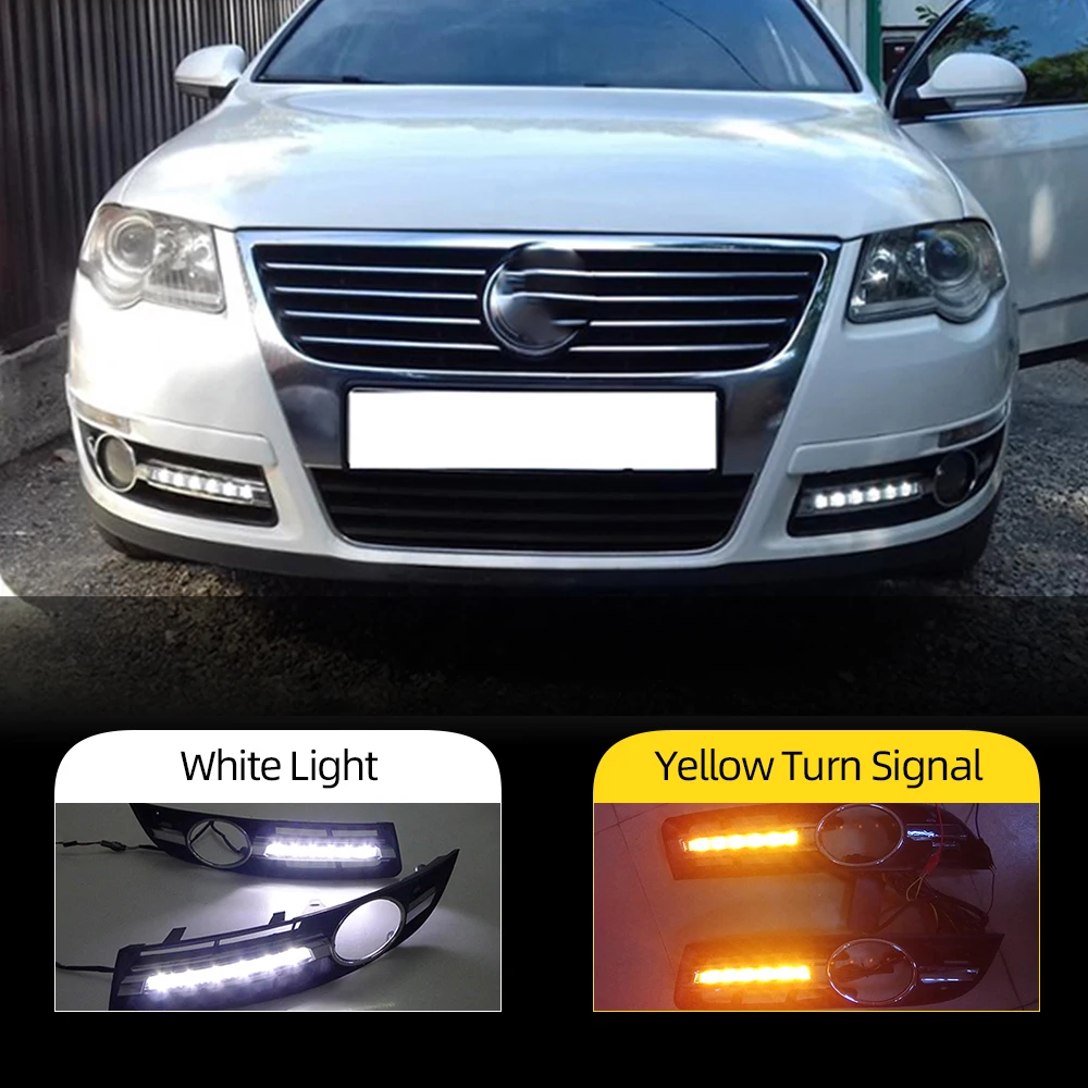 CSGJMY 2 шт. автомобиля светодиодный DRL Дневной светильник для Volkswagen VW Passat B6 2005 2006 2007