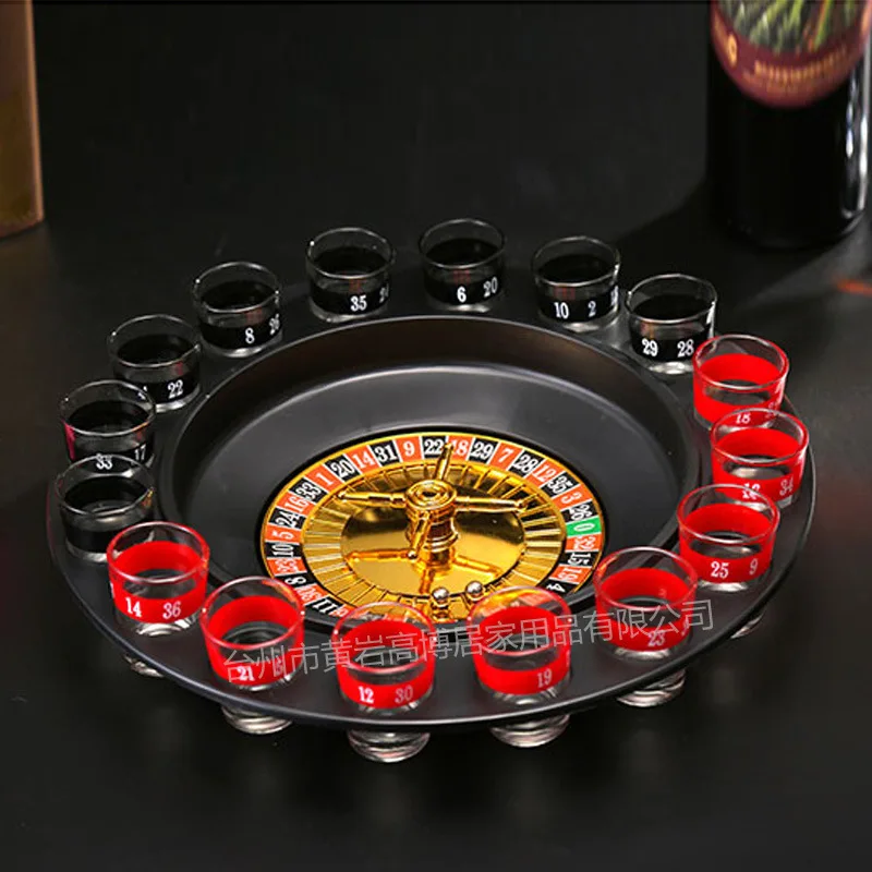 Russian Lucky Round Wine Set Drinking Game Ktv Bar Nightclub Props Lucky Turntable Roulette Wine Turntable Drinken Camping Game