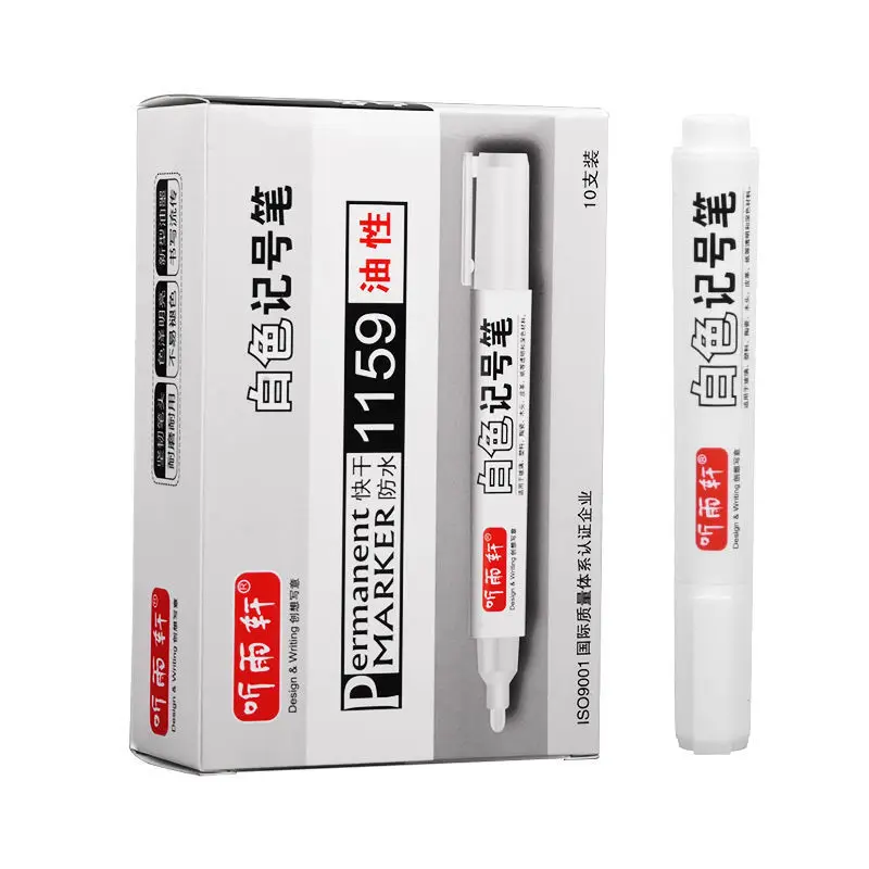 3/5pcs Metal Permanent Marker Pens 6mm White Paint Pen For Leather Fabric Metallic Markers Craftwork Oily Art Supplies