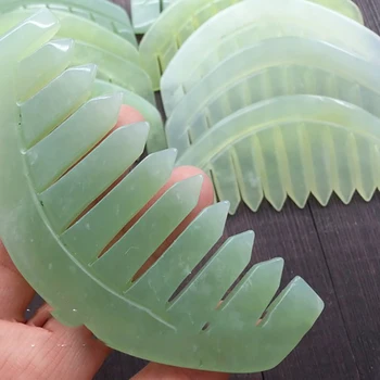 

Natural Jade Stone Pressure Therapy Guasha Scraper Stone Board Head Massage Comb Healthy Beauty Tool