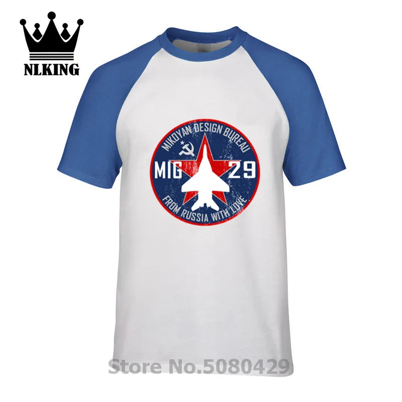 

Retro Russia With Love Jet Fighter T-Shirts men cccp Air Simple Mig29 Short Sleeved Cotton T Shirt Print Casual Tee-Shirt Pilot