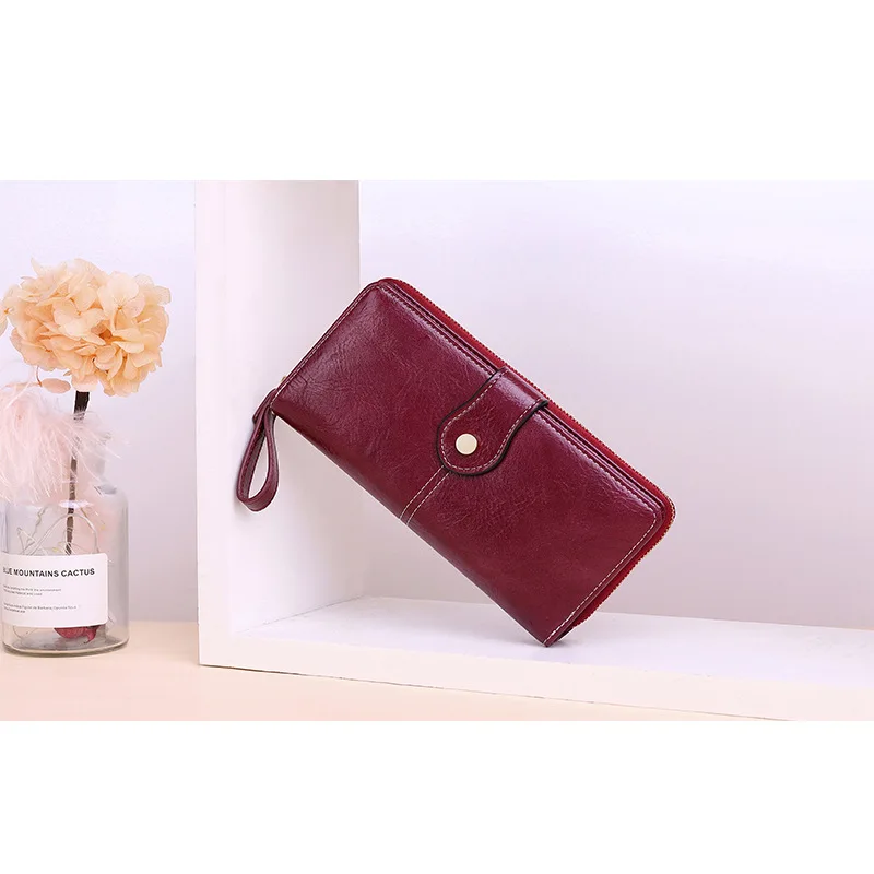 

Women's long zipper wallet European and American women's wallet long clutch bag multi-function card pocket wallet