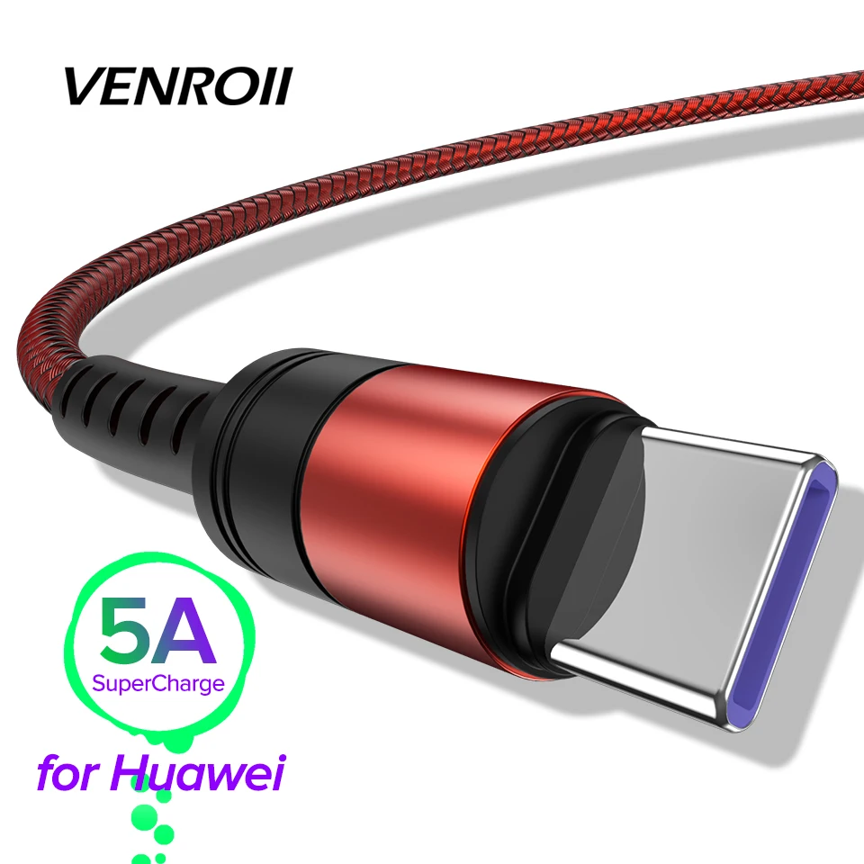 

5A Type C USB Cable QC3.0 Fast Charging Wire Mobile Phone Cord USBC Type-C Cabo for Huawei Mate 20 P30 P20 P10 Pro Honor 10 Nova