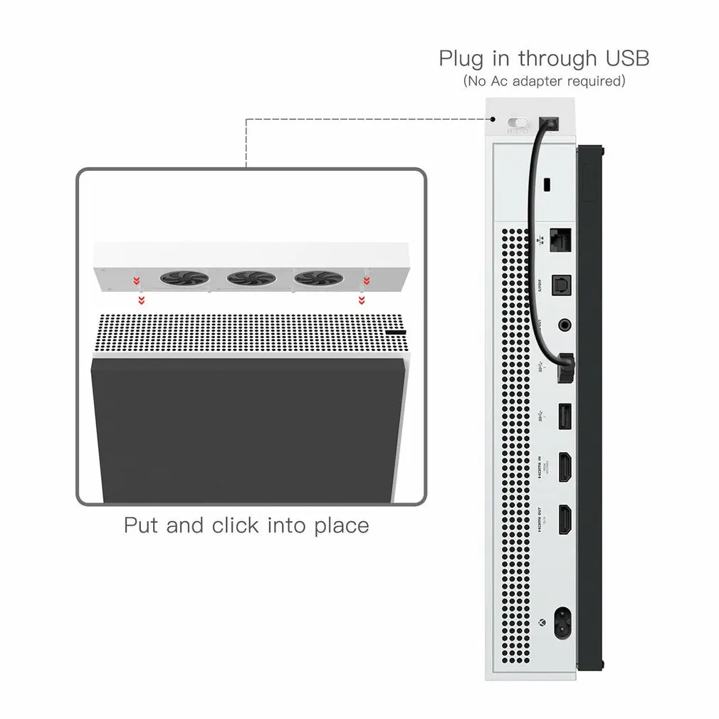 USB внешний Супер Турбо контроль температуры охлаждающий вентилятор охладитель 3 вентилятора с usb-кабелем для Xbox one S Xbox one тонкая игровая консоль