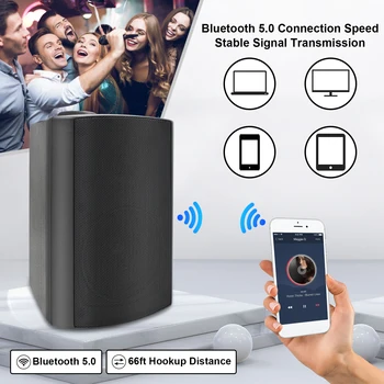 Herdio 2 Pair Bluetooth Speaker 4 Inch 200W Wireless Stereo Subwoofer Music Full Range Audio Bass Loudspeaker For Home Theater 4
