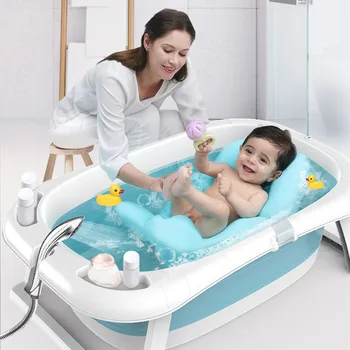 

Third Generation 85cm Foldable Baby Bath Tub with Bath Pad and Water Thermometer Bebe Products Newborn Bathing