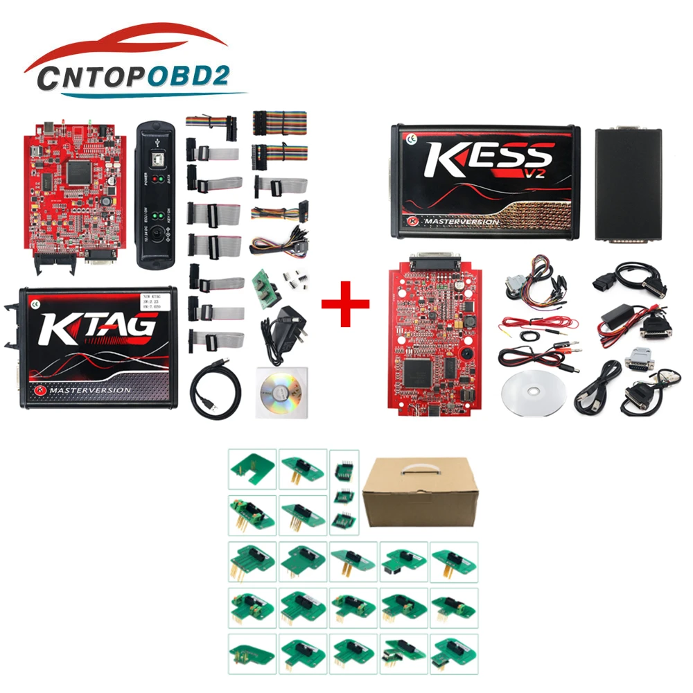 Онлайн KESS V2 V5.017 мастер ECU чип Тюнинг инструмент KTAG V2.53 V7.020 4 светодиодный KESS Master V2.47 BDM Рамка ECU программист K-TAG 7,02 - Цвет: KESS KTAG 22PCS