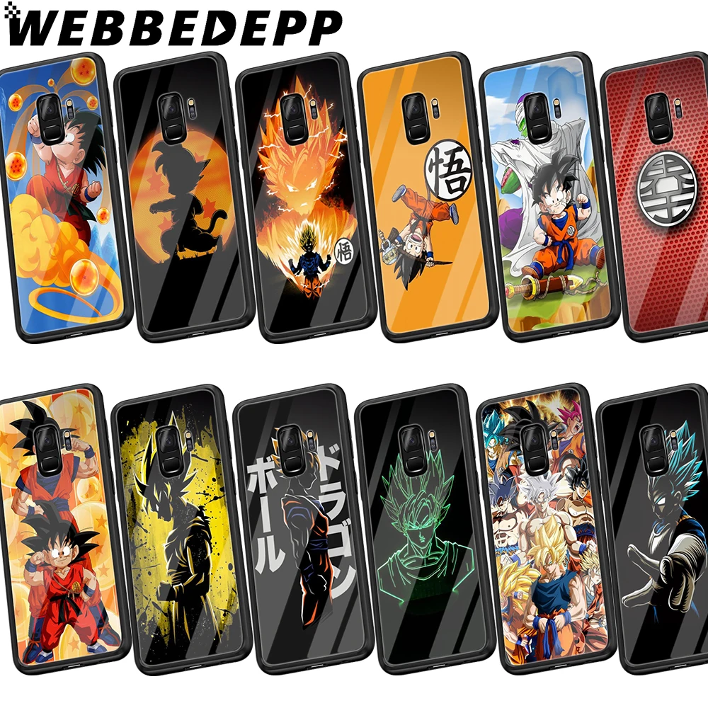 

WEBBEDEPP Dragon Ball Tempered Glass Case for Samsung Galaxy S8 S9 S10 Plus S7 Edge Note 8 9 A10 A20 A50 A70 Cover