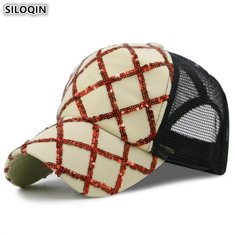 

SILOQIN Novelty Ventilation Men's Mesh Caps Adjustable Size Women's Breathable Baseball Cap Couple Hat 2020 Summer New Mesh Hats