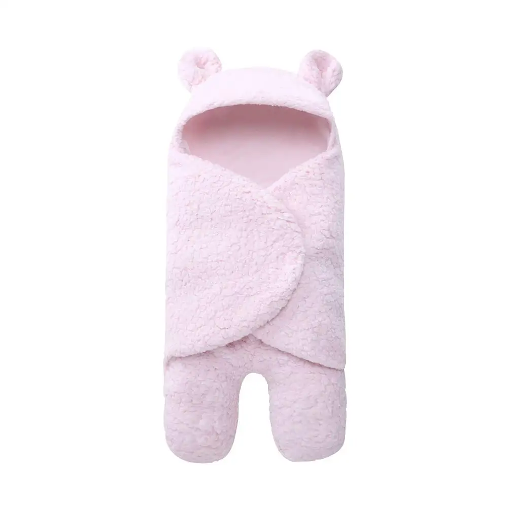 Pink Baby Sleeping Bag Newborn Leg Warm And Velvet Hug Baby Outdoor Warm Stroller Sleeping Bag - Цвет: Pink
