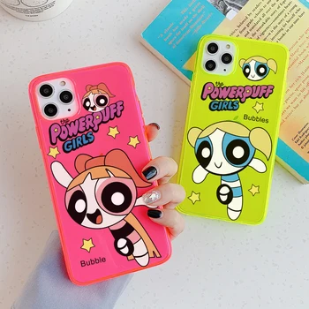 

Fluorescent Cute Cartoon Girl Phone Case for iPhone 11 Pro Max 7 8 Plus for iPhone SE 2 2020 X XR XS Max Cover Fashion Soft Case