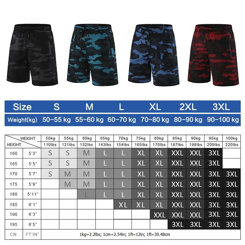 2022 Summer Running Shorts Camouflage Sports Jogging Shorts Fitness Training Quick-Drying Men's Fitness Shorts Men's Shorts