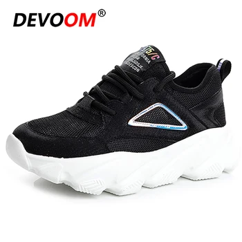 

2020 Casual Womens Flats Shoes Comfort Summer Fashion Platform Shoes Women Chunky Black Sneakers Women Footwear Zapatillas Mujer