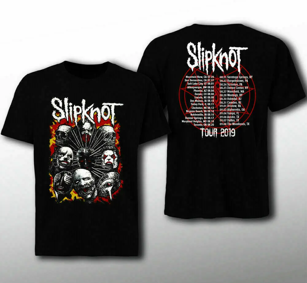 Мужская футболка с круглым вырезом Slipknot Повседневная принтом высокого качества