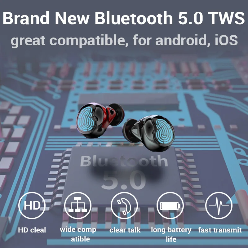 Дизайн сенсорного управления Bluetooth 5,0 наушники с микрофоном TWS беспроводные наушники гарнитура для Xiaomi Airdots Redmi Note 7 Umidigi