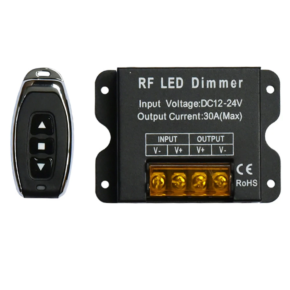 12V-24V 30A RF Single Color Dimmer Wireless Remote Strip Light LED Controller 