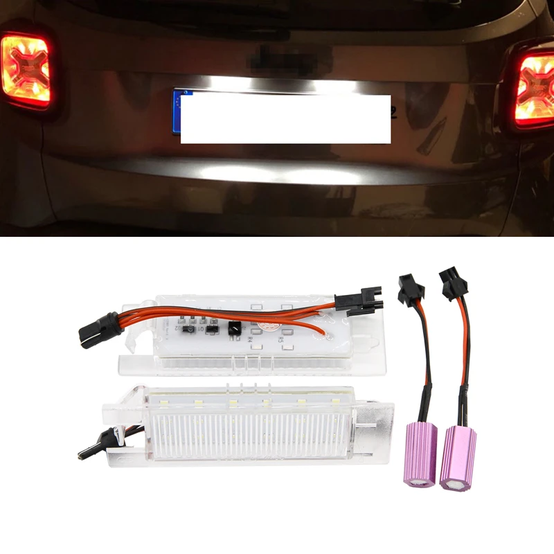 2x Led License Number Plate Lights Canbus Error Free For Jeep Renegade