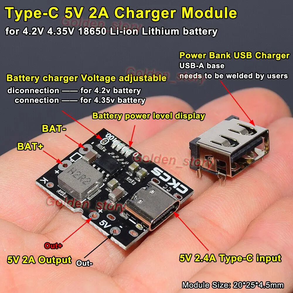 Buy TypeC USB 5V 2A StepUp Boost Converter with USB Charger Online at
