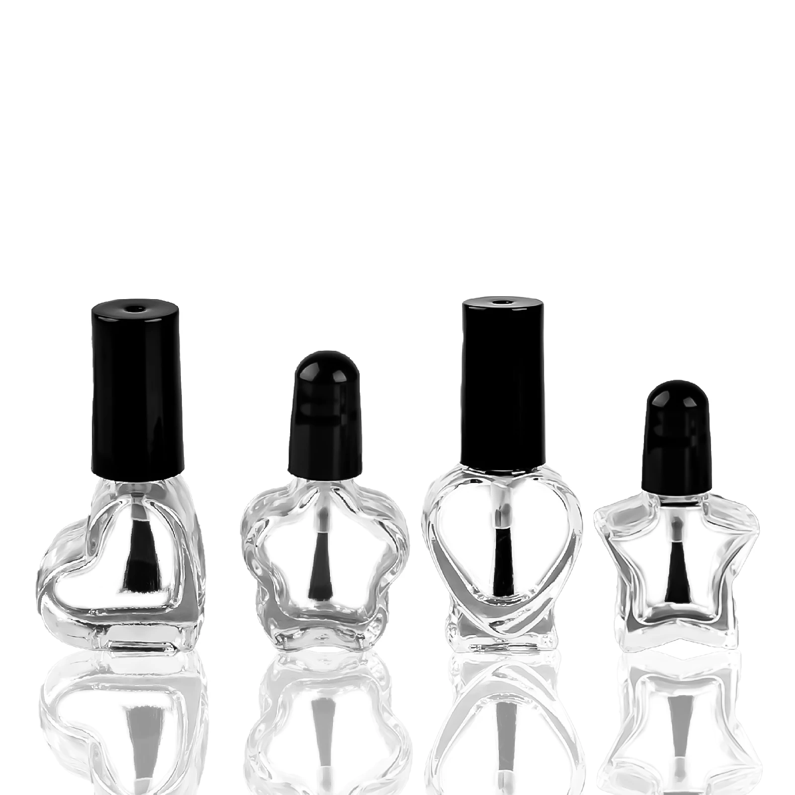 5ml Empty Glass Nail Polish Bottles Star Heart Shaped Diy Clear Nail Art Bottle With Brush Cap Uv Gel Refilled Makeup Container Refillable Bottles Aliexpress