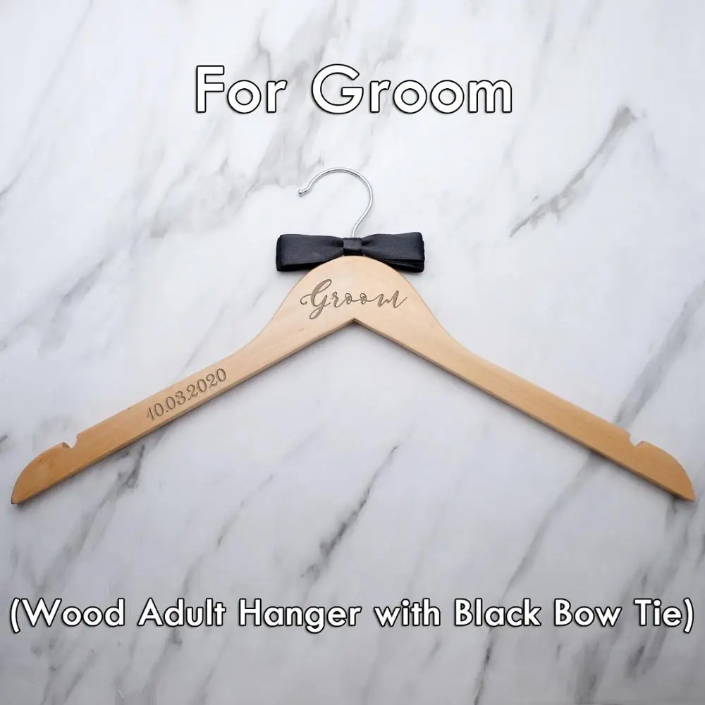 Groom Hanger Персонализированные вешалки для свадебного платья, вешалки для жениха и невесты на заказ, свадебный подарок, Свадебные вешалки - Цвет: Groom Hanger